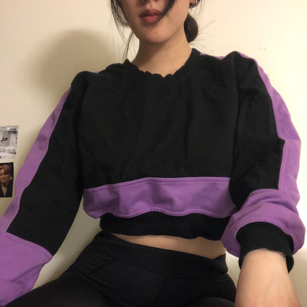 Urban outfitters cropped color block sweater